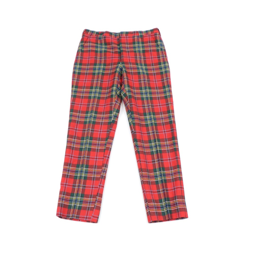 80s Streetwear Scottish Tartan Wool Plaid Pants